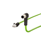 METZ CONNECT - Verbindungsleitung M12,D-kod,0,3 m,Cat.5 RJ45 Stecker ger./M12 Stecker gew.,4p