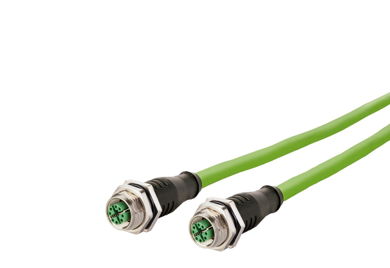 METZ CONNECT - M12 Patchkabel X-kodiert 10m M12 Buchse gerade - M12 Buchse gerade PUR