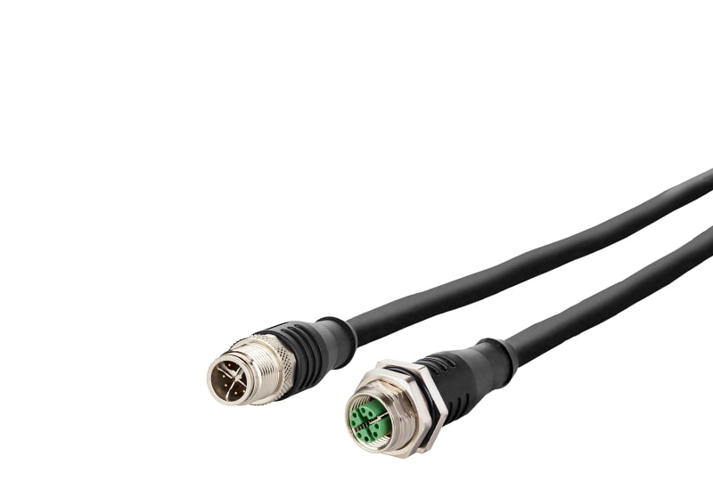 METZ CONNECT - M12 Patchkabel X-kodiert 1m M12 Stecker gerade - M12 Buchse gerade PUR