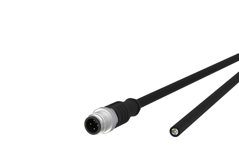 METZ CONNECT - M12 Sensorleitung A-kodiert 2m M12 Stecker ger - freies Leitungsende UTP 4-pol. PUR