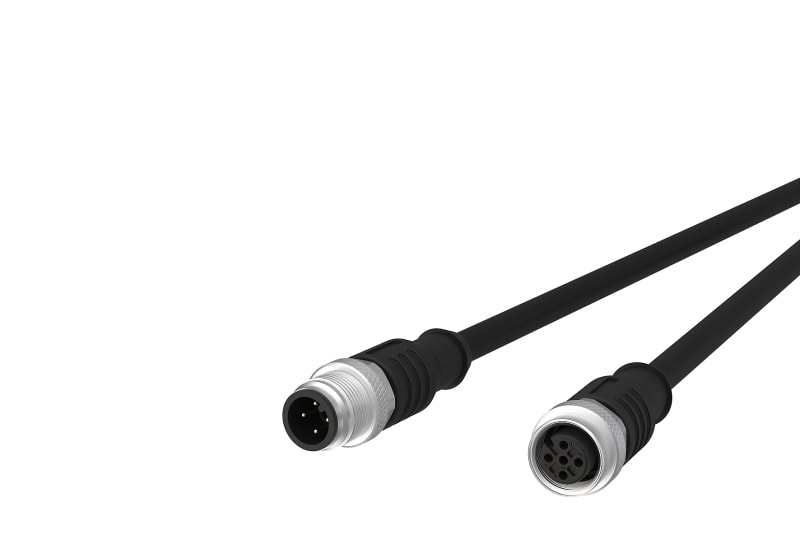 METZ CONNECT - M12 Sensorleitung A-kodiert 1m M12 Stecker ger - M12 Buchse ger UTP 4-pol. PUR