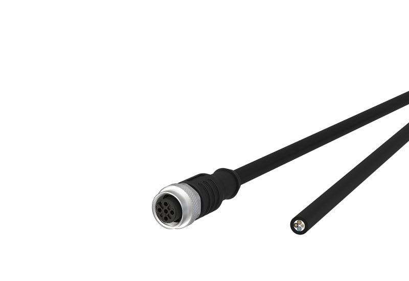 METZ CONNECT - M12 Sensorleitung A-kodiert 1m M12 Buchse ger - freies Leitungsende UTP 4-pol. PUR