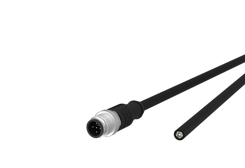 METZ CONNECT - M12 Sensorleitung A-kodiert 2m M12 Stecker ger - freies Leitungsende UTP 5-pol. PUR