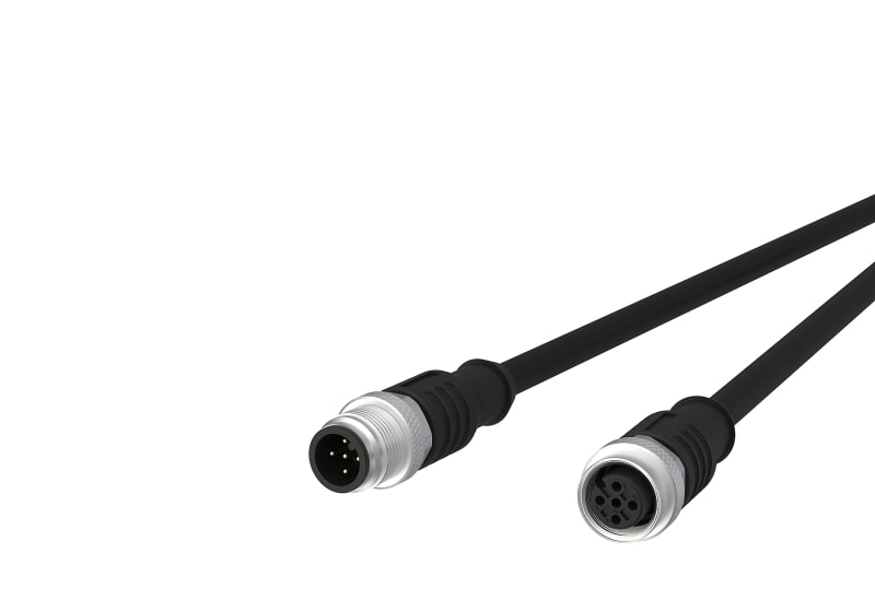 METZ CONNECT - M12 Sensorleitung A-kodiert 2m M12 Stecker ger - M12 Buchse ger UTP 5-pol. PUR