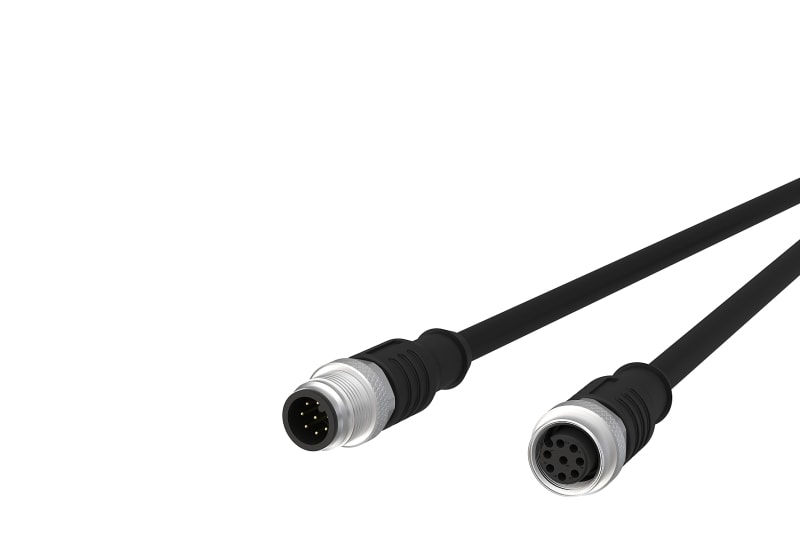 METZ CONNECT - M12 Sensorleitung A-kodiert 2m M12 Stecker ger - M12 Buchse ger UTP 8-pol. PUR