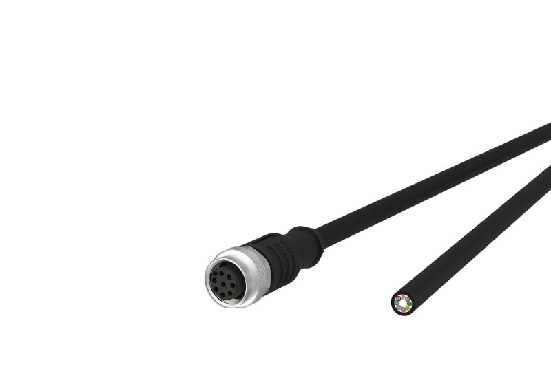METZ CONNECT - M12 Sensorleitung A-kodiert 10m M12 Buchse ger - freies Leitungsende UTP 8-pol. PUR