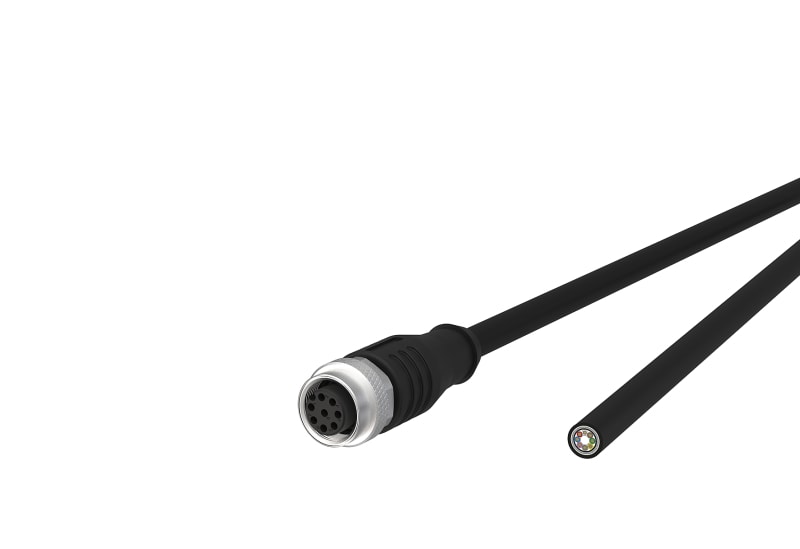 METZ CONNECT - M12 Sensorleitung A-kodiert 1m M12 Buchse ger - freies Leitungsende STP 8-pol. PUR-C