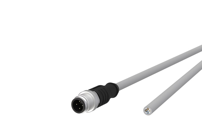 METZ CONNECT - M12 Sensorleitung A-kodiert 1m M12 Stecker ger - freies Leitungsende UTP 4-pol. PVC