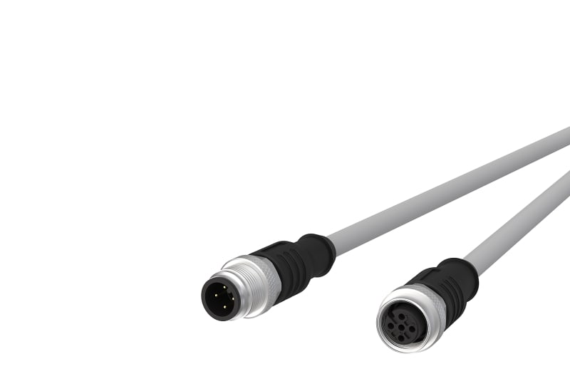 METZ CONNECT - M12 Sensorleitung A-kodiert 1m M12 Stecker ger - M12 Buchse ger UTP 4-pol. PVC