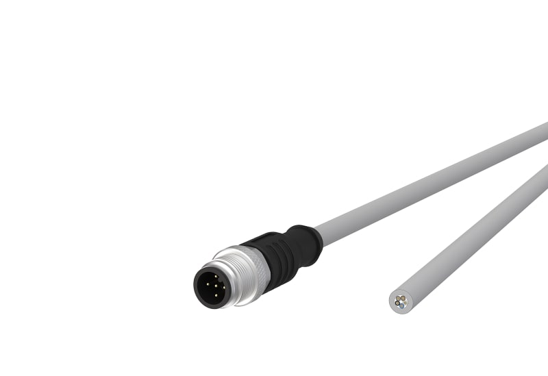 METZ CONNECT - M12 Sensorleitung A-kodiert 1m M12 Stecker ger - freies Leitungsende UTP 5-pol. PVC