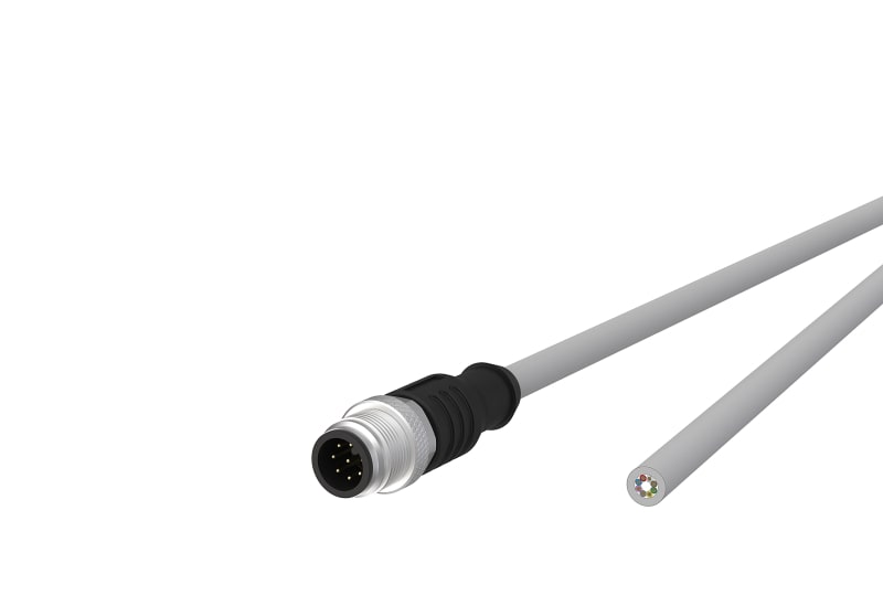 METZ CONNECT - M12 Sensorleitung A-kodiert 1m M12 Stecker ger - freies Leitungsende UTP 8-pol. PVC