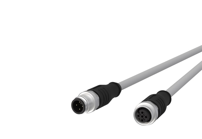 METZ CONNECT - M12 Sensorleitung A-kodiert 1m M12 Stecker ger - M12 Buchse ger STP 4-pol. PVC-C
