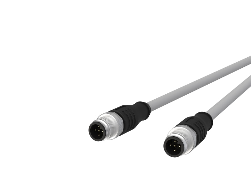METZ CONNECT - M12 Sensorleitung A-kodiert 1m M12 Stecker ger - M12 Stecker ger STP 5-pol. PVC-C
