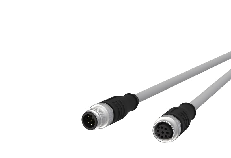 METZ CONNECT - M12 Sensorleitung A-kodiert 1m M12 Stecker ger - M12 Buchse ger STP 8-pol. PVC-C