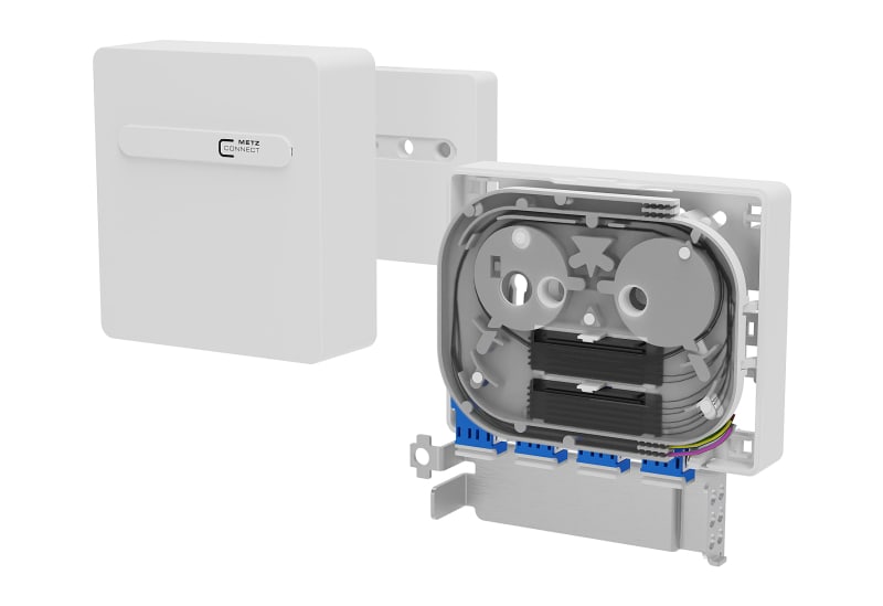 METZ CONNECT - OpDAT APL Anschlussbox splice 4xLC-D UPC OS2 8 Pigtails