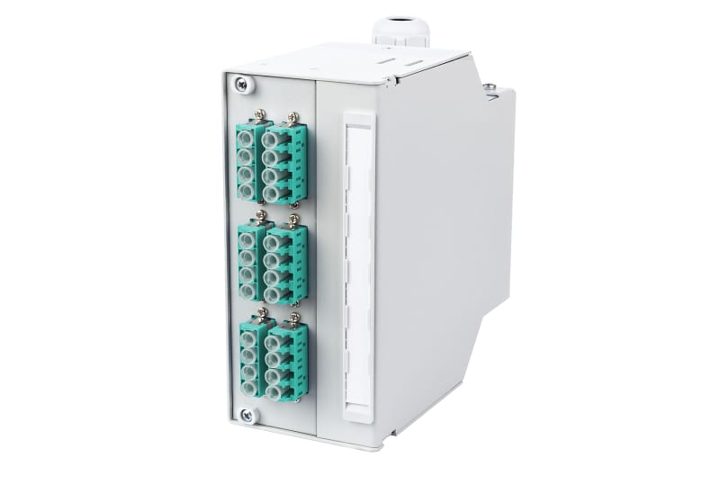 METZ CONNECT - OpDAT REGpro24 splice 6x LC-Q (aqua) OM3 lichtgrau RAL 7035