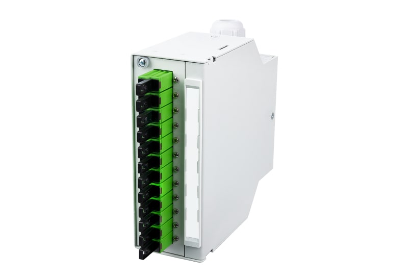 METZ CONNECT - OpDAT REGpro splice12xE2000-S APC (grün) OS2 lichtgrau RAL 7035