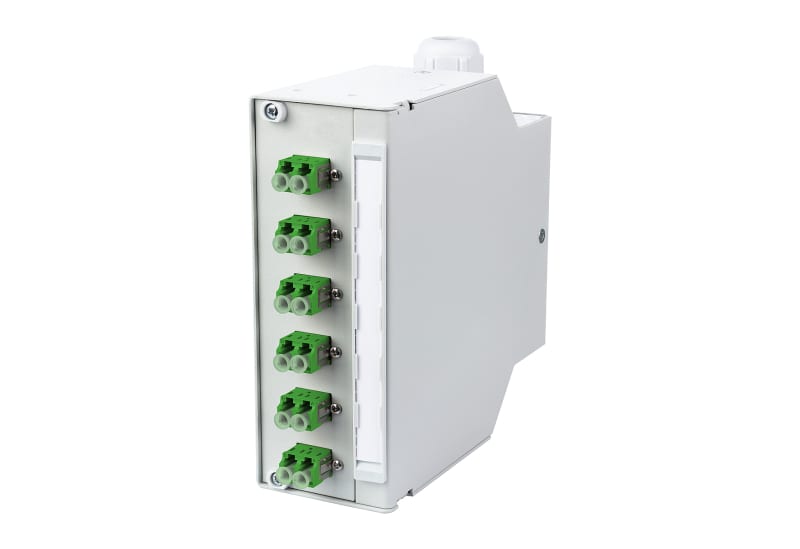 METZ CONNECT - OpDAT REGpro splice6xLC-D APC (grün) OS2 lichtgrau RAL 7035