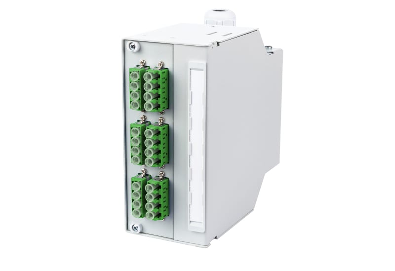 METZ CONNECT - OpDAT REGpro24 splice6xLC-Q APC (grün) OS2 lichtgrau RAL 7035