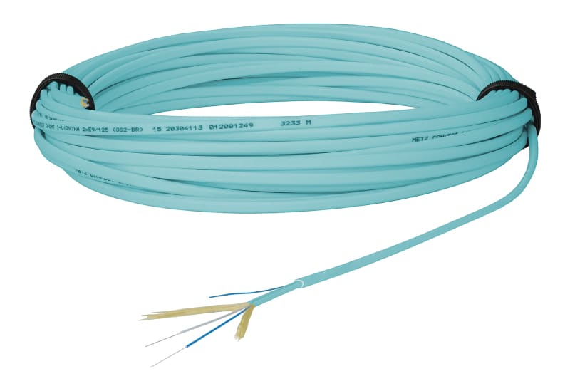 METZ CONNECT - OpDAT Verbindungskabel I-V(ZN)HH 2x1 OM3 20m ohne Stecker aqua