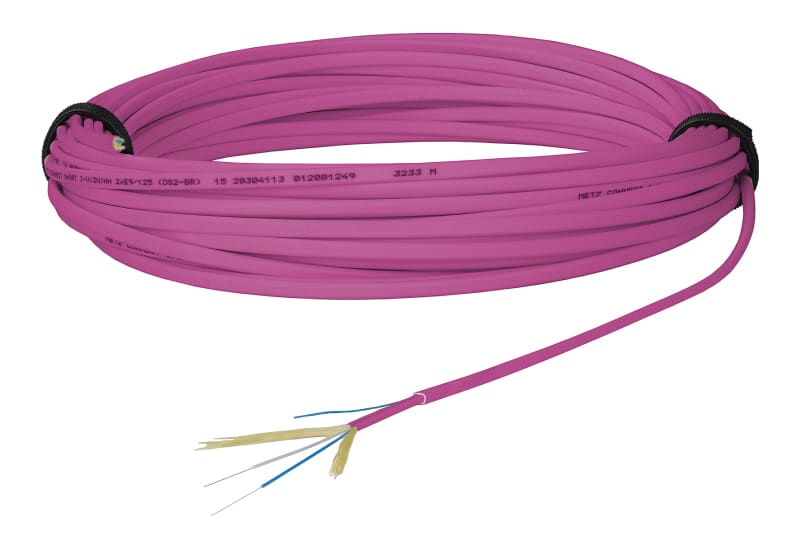 METZ CONNECT - OpDAT Verbindungskabel I-V(ZN)HH 2x1 OM4 20m ohne Stecker erikaviolett