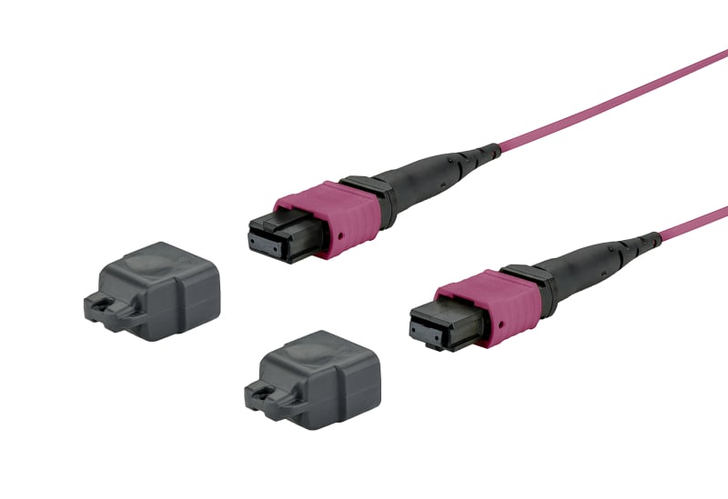 METZ CONNECT - OpDAT Patchkabel MTP®-F/MTP®-F OM4 Ø3mm 12 Fasern 2m violett
