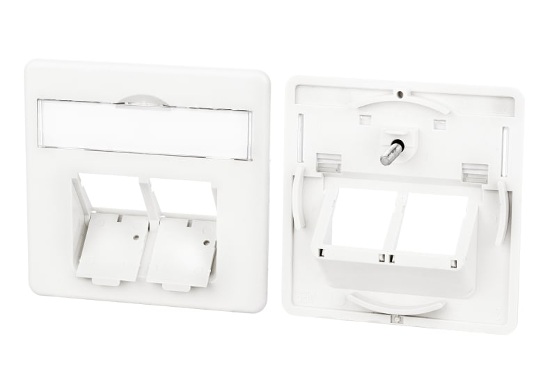METZ CONNECT - Zentralplatte 50x50mm 2 Port reinweiss E-DAT C6