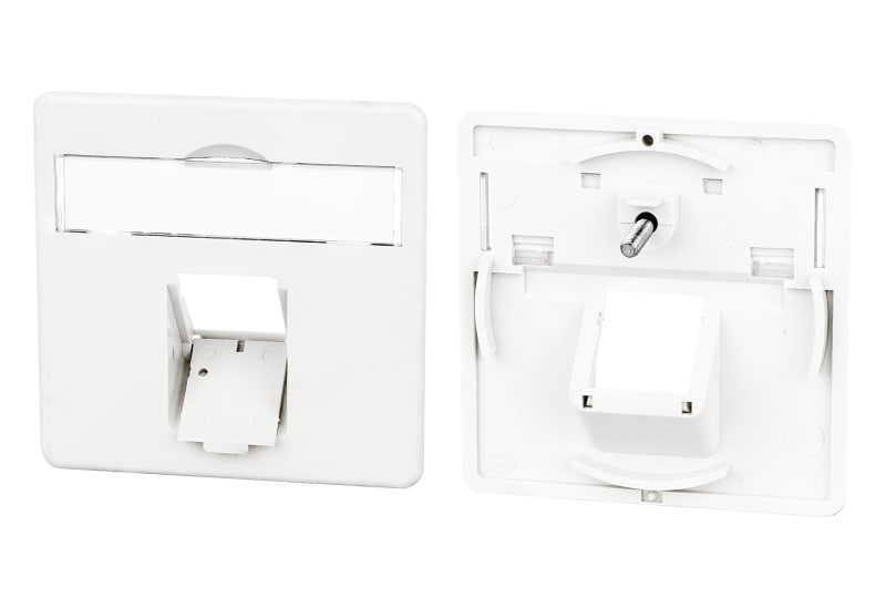 METZ CONNECT - Zentralplatte 50x50mm 1 Port reinweiss E-DAT C6