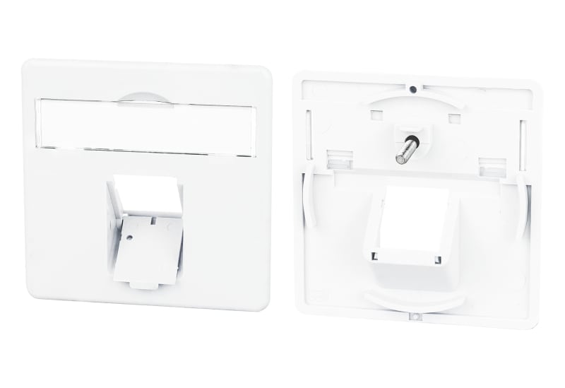 METZ CONNECT - Zentralplatte 50x50mm 1 Port verkehrsweiss RAL9016 E-DAT C6