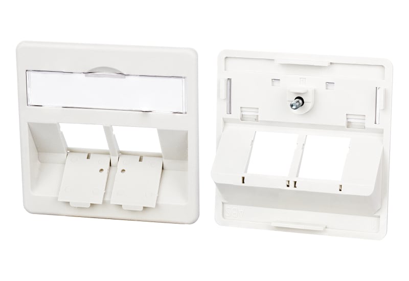 METZ CONNECT - Zentralplatte 50x50mm 2 Port perlweiss Modul