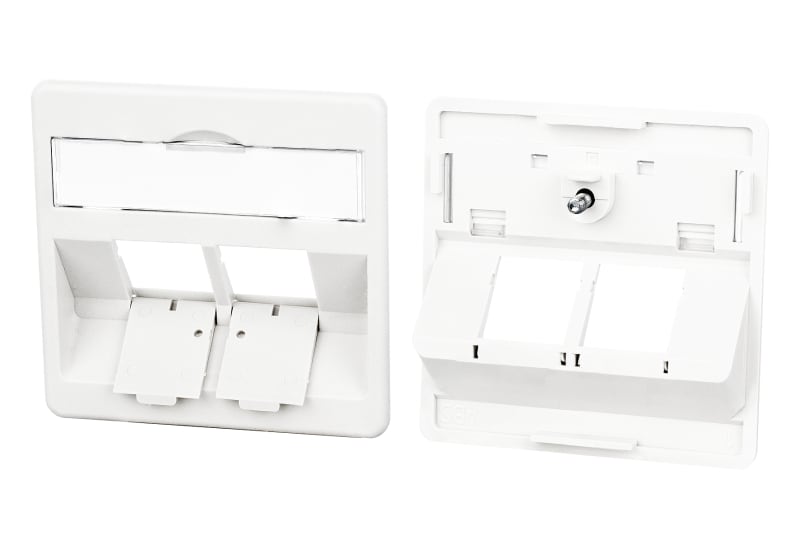 METZ CONNECT - Zentralplatte 50x50mm 2 Port reinweiss Modul