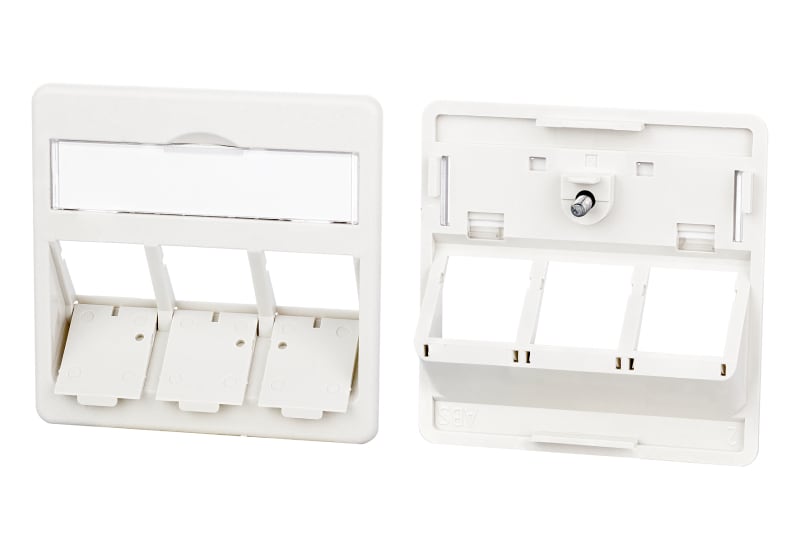 METZ CONNECT - Zentralplatte 50x50mm 3 Port perlweiss Modul