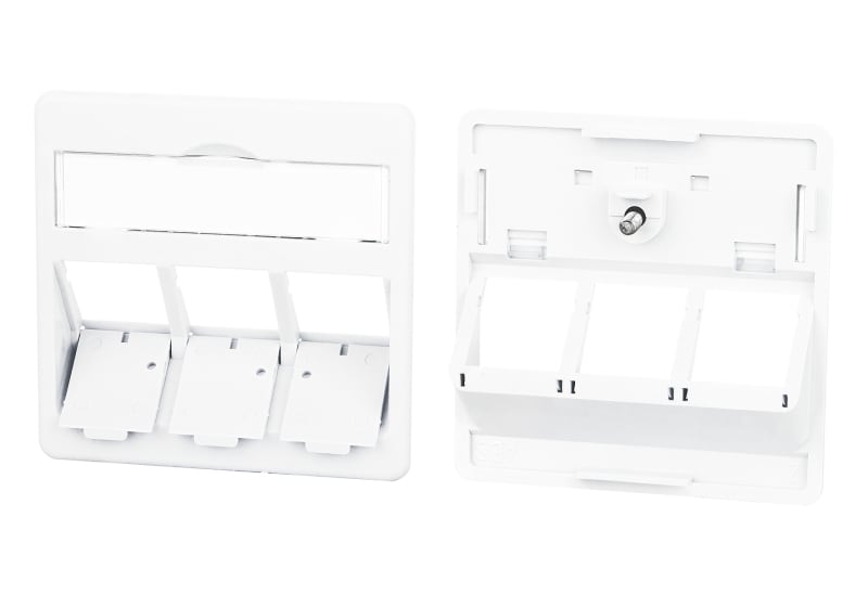 METZ CONNECT - Zentralplatte 50x50mm 3 Port verkehrsweiss RAL9016 Modul