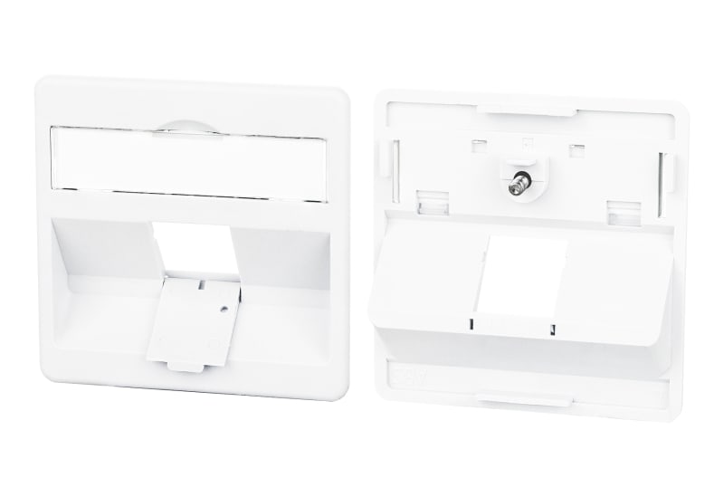 METZ CONNECT - Zentralplatte 50x50mm 1 Port verkehrsweiss RAL9016 Modul