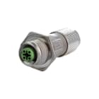 METZ CONNECT - M12 Buchse D-kodiert IP67 feldkonfektionierbar mit Flansch