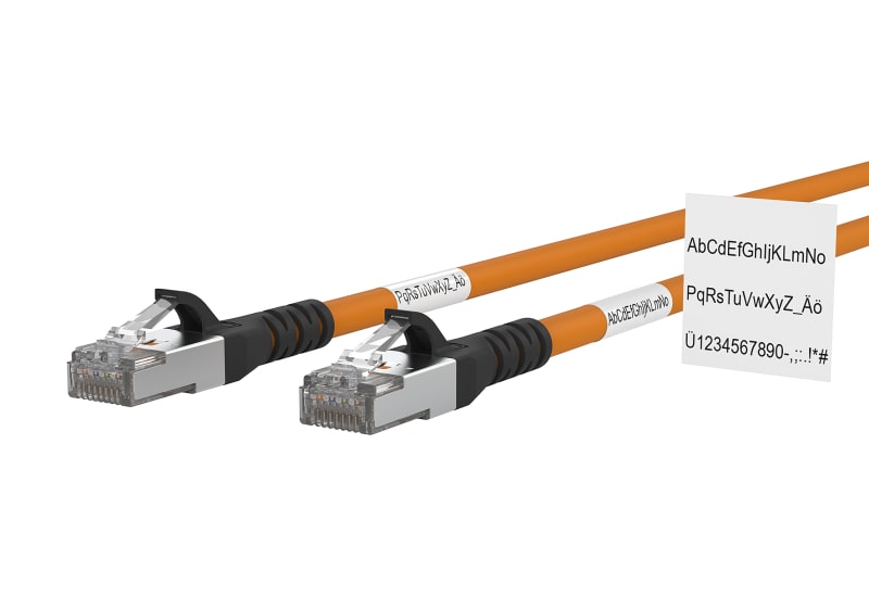 METZ CONNECT - Patchkabel Cat.6A AWG 26 1,0 m orange-schwarz mit Wickeletikett