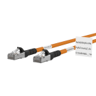 METZ CONNECT - Patchkabel Cat.6A AWG 26 1,0 m orange-schwarz mit Wickeletikett