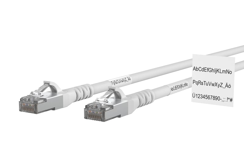 METZ CONNECT - Patchkabel Cat.6A AWG 26 1,0 m weiß mit Wickeletikett
