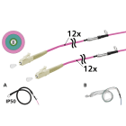 METZ CONNECT - OpDAT Vorkonfektionierte Installationskabel 12xOM4, LC-LC, 100,0 m, einseitige Einziehhilfe