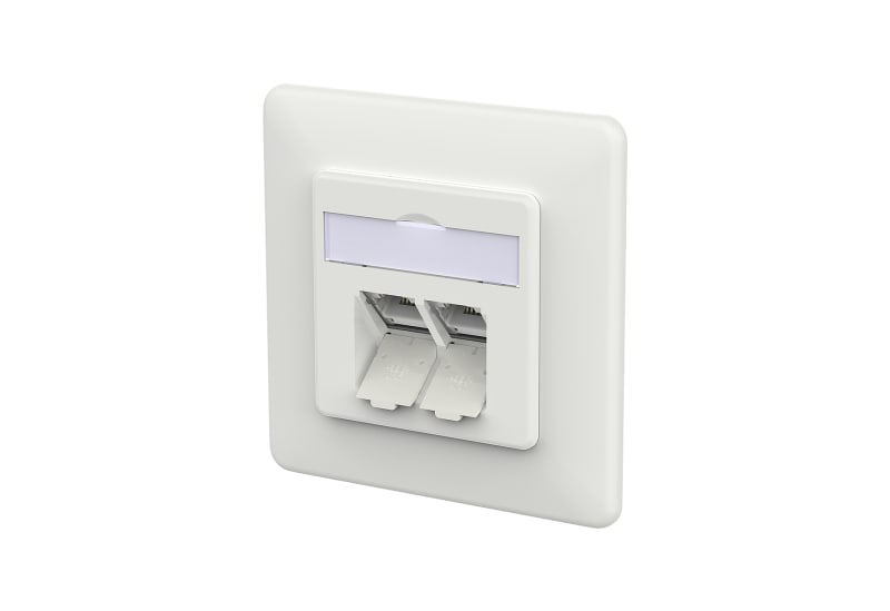 METZ CONNECT - E-DAT C6A LSA++ 2 Port UP verkehrsweiß