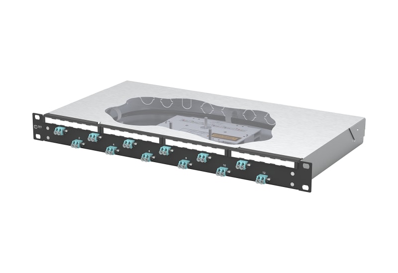 METZ CONNECT - OpDAT fix2 Patchfeld splice 12xLC-D OM3 schwarz