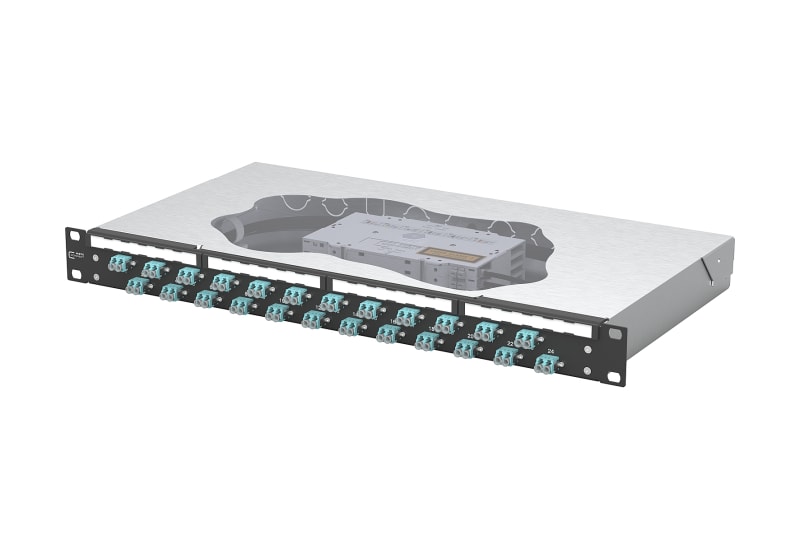 METZ CONNECT - OpDAT fix2 Patchfeld splice 24xLC-D OM3 schwarz