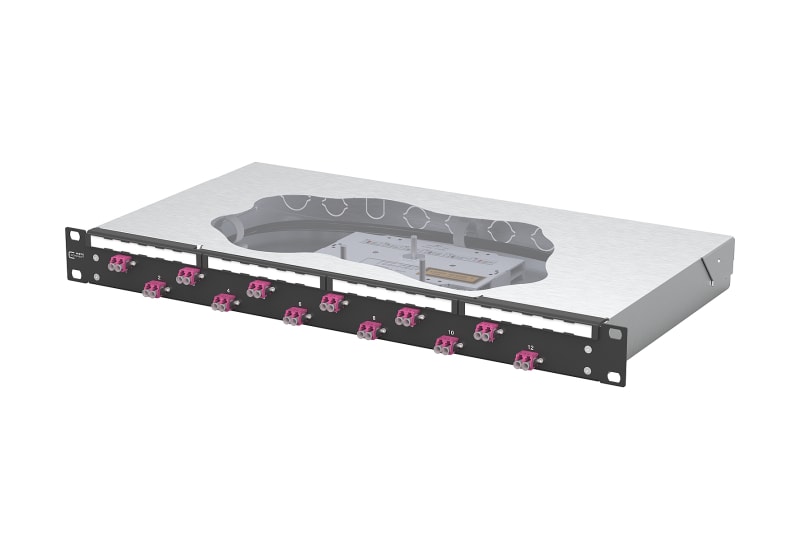 METZ CONNECT - OpDAT fix2 Patchfeld splice 12xLC-D OM4 schwarz