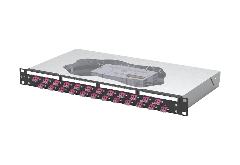 METZ CONNECT - OpDAT fix2 Patchfeld splice 24xLC-D OM4 schwarz