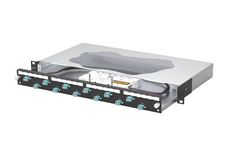 METZ CONNECT - OpDAT slide2 Patchfeld splice 12xLC-D OM3 schwarz