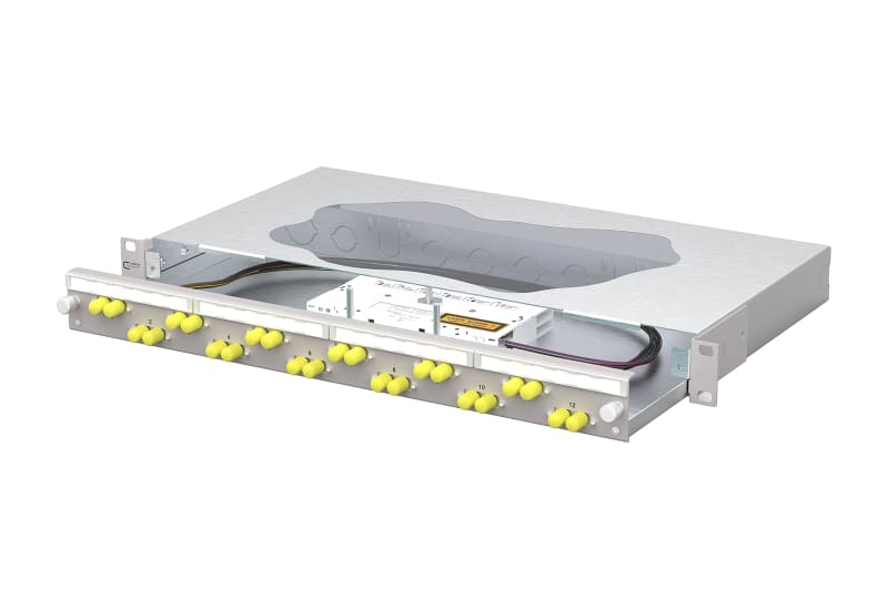 METZ CONNECT - OpDAT slide2 Patchfeld splice 12xST-D OM3 grau
