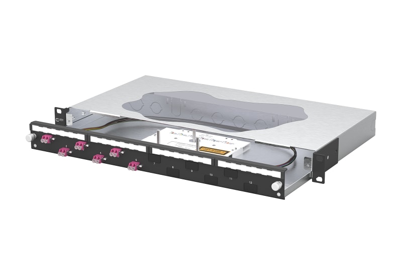 METZ CONNECT - OpDAT slide2 Patchfeld splice 6xLC-D OM4 schwarz