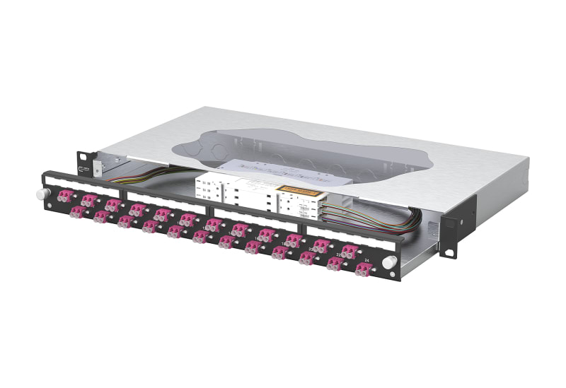 METZ CONNECT - OpDAT slide2 Patchfeld splice 24xLC-D OM4 schwarz