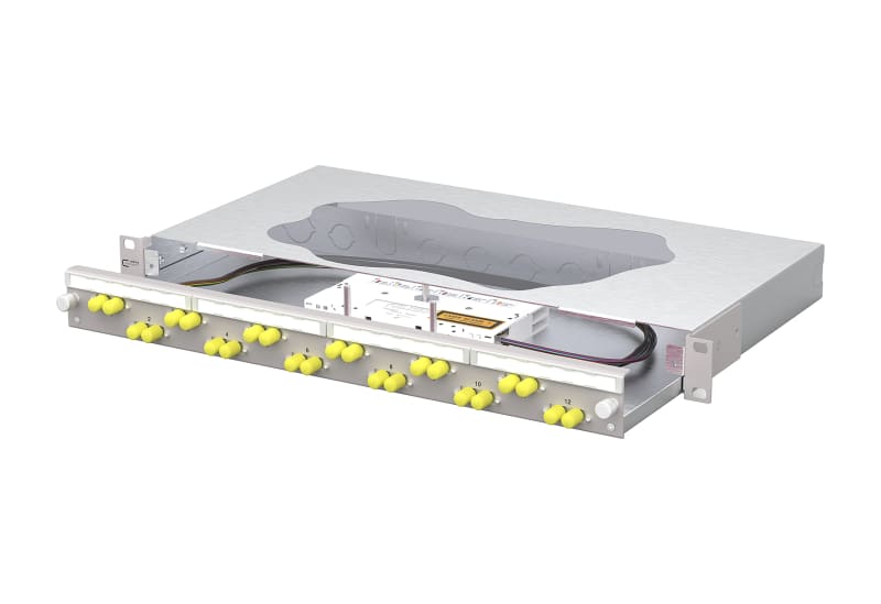 METZ CONNECT - OpDAT slide2 Patchfeld splice 12xST-D OM4 grau