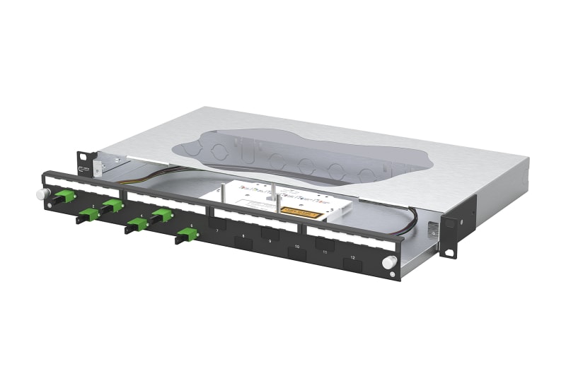 METZ CONNECT - OpDAT slide2 Patchfeld splice 6xE2000-S APC OS2 schwarz